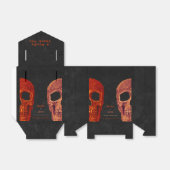Gothic schedel Sinaasappel zwart Halloween Dank u Bedankdoosjes (Uitgevouwen)