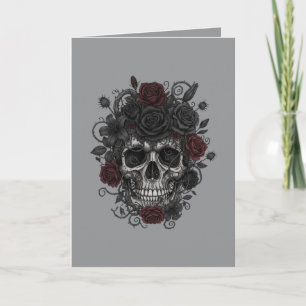 Gothic Schedel Uitnodigingskaart– Día de los Muert Kaart
