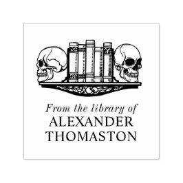 Gothic Schedelboeksteunen op een plank Bibliotheek Zelfinktende Stempel