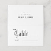 Gothic Script Wedding Reception Table Name (Buitenkant ongevouwen)
