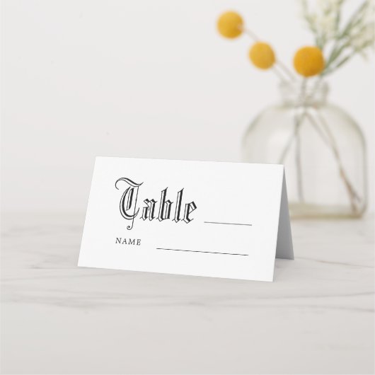 Gothic Script Wedding Reception Table Name (Voorkant)