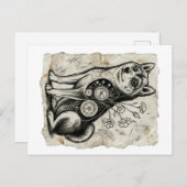 Gothic Shiba Vintage Postcards Briefkaart (Voorkant / Achterkant)