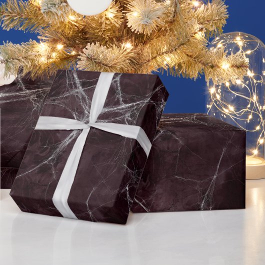 Gothic Silver Web Distressed Wrapping Paper Cadeaupapier (Feestdagen)