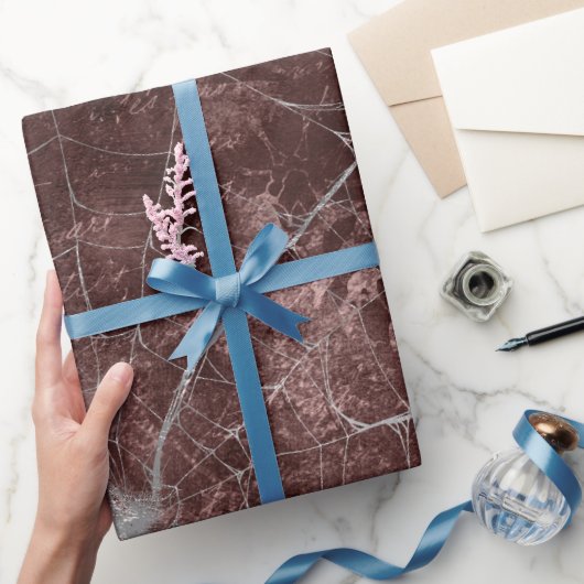 Gothic Silver Web Distressed Wrapping Paper Cadeaupapier (Geschenken)