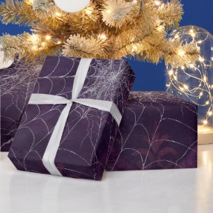 Gothic Silver Web Distressed Wrapping Paper Cadeaupapier