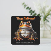 Gothic Sinaasappel & Black Toad Happy Halloween Ka Kaart (Staand voorkant)