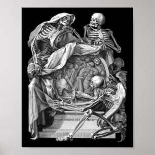 Gothic Skelet Gravure Memento Mori Hallo Poster