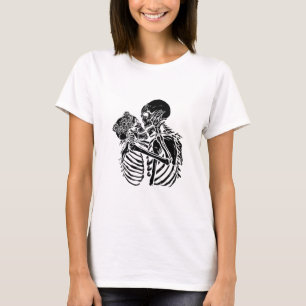 gothic skelet houdt van valentijnen t-shirt