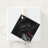 Gothic Skeletal Hand Dank je Bourgogne ID866 Bedankjes Labels (In situ)