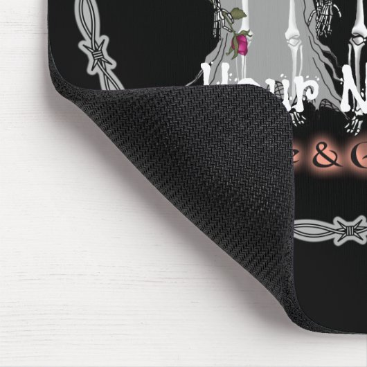 Gothic Skeleton aangepaste bruiloft Muismat (Hoek)