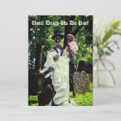 Gothic Skeleton Bride en Groom Kaart (Staand voorkant)