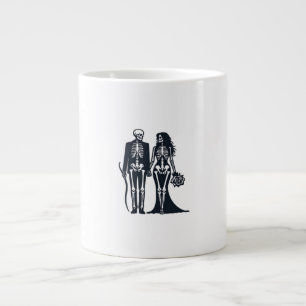Gothic Skeleton Bride & Groom - Till Death Do Us P Extra Grote Beker