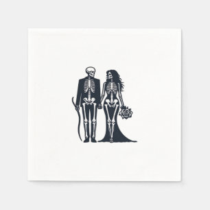 Gothic Skeleton Bride & Groom - Till Death Do Us P Servet