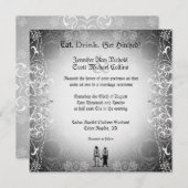 Gothic Skeleton Bride & Groom Wedding Invitations Kaart (Voorkant / Achterkant)