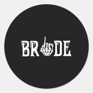 Gothic Skeleton Bride Wedding Just Married Spooky Ronde Sticker