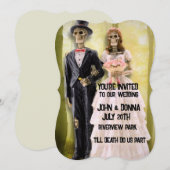 GOTHIC SKELETON COUPLE MARIAGE INVITATIONS PERSONN (Devant / Derrière)