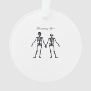 Gothic Skeleton Couple (Old Pink) Klassiek Ornament