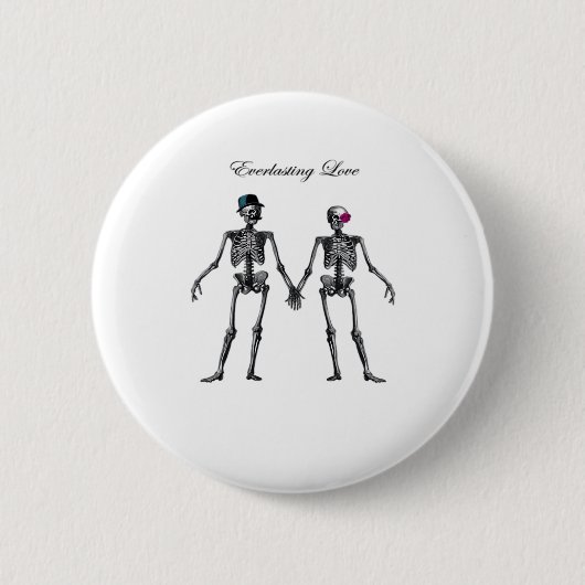 Gothic Skeleton Couple (Old Pink) Klassiek Ronde Button 5,7 Cm (Voorkant)