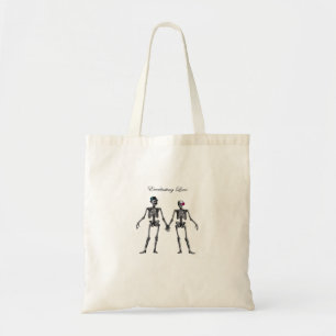 Gothic Skeleton Couple (Old Pink) Klassiek Tote Bag