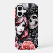 Gothic Skeleton Couple Phone Case iPhone 16 Hoesje (Achterkant)