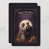 Gothic Skeleton Couple Wedding Save the Date (Devant / Derrière)