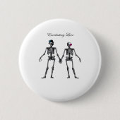 Gothic Skeleton Couple (White) Classic Ronde Button 5,7 Cm (Voorkant)