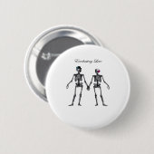 Gothic Skeleton Couple (White) Classic Ronde Button 5,7 Cm (Voorkant /achterkant)