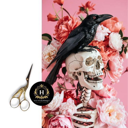 Gothic Skeleton Floral Tissue Paper voor Decoupage Tissuepapier