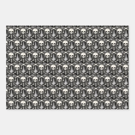 Gothic Skeleton Gingerbrood Man Holiday Inpakpapier Vel (Voorkant 3)