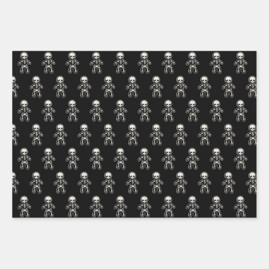 Gothic Skeleton Gingerbrood Man Holiday Inpakpapier Vel (Voorkant)
