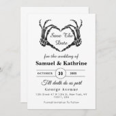 Gothic Skeleton Hand Halloween Wedding Save Date (Voorkant / Achterkant)
