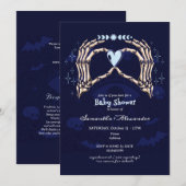 Gothic Skeleton Hands Halloween Boy Baby shower Kaart (Voorkant / Achterkant)