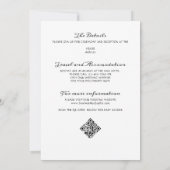 Gothic Skeleton Hands Wedding Details Info Kaart (Achterkant)