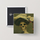 Gothic Skeleton Lady Button (Voorkant /achterkant)