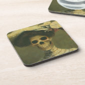 Gothic Skeleton Lady Cork Onderzetter (Linkerzijde)