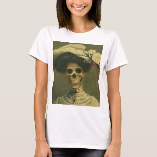  Gothic Skeleton Lady T-shirt (Voorkant)