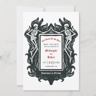 Gothic Skeleton Love Tot Death Do ons Part Save T Save The Date