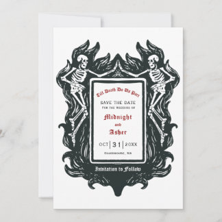 Gothic Skeleton Love Tot Death Do ons Part Save T Save The Date