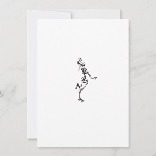 Gothic Skeleton Stervend om Halloween-verjaardag t Kaart (Achterkant)