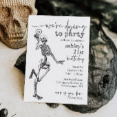 Gothic Skeleton Stervend om Halloween-verjaardag t Kaart