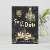 Gothic Skeleton Wedding Save the Date (Staand voorkant)