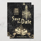 Gothic Skeleton Wedding Save the Date (Voorkant / Achterkant)
