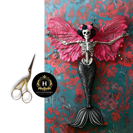 Gothic Skeleton Zeemeermin Schedel Decoupage Tissuepapier