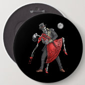 Gothic Skeletons Dansend Ronde Button 6,0 Cm (Voorkant /achterkant)
