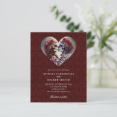 Gothic Skeletons Floral Wedding Invitation (Staand voorkant)