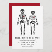 Gothic Skeletons Invitation Kaart (Voorkant / Achterkant)