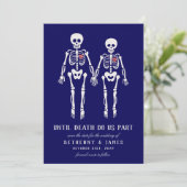 Gothic Skeletons Invitation Kaart (Staand voorkant)
