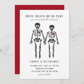 Gothic Skeletons Invitation Kaart (Voorkant / Achterkant)