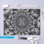 Gothic Skull Abstract zwart-wit monogram Tissuepapier (Craft)