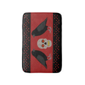 Gothic Skull and Guardian Ravens Halloween Badmat (Voorkant Verticaal)